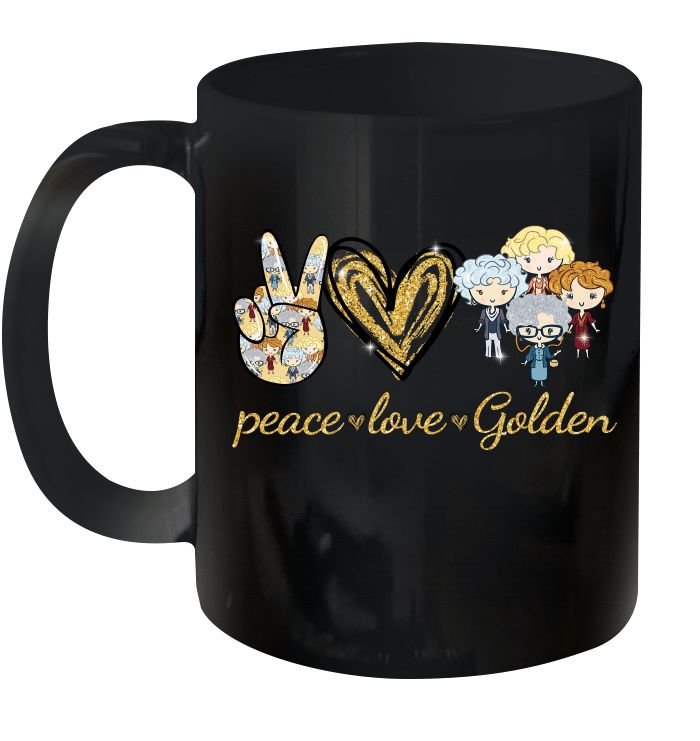 Peace Love The Golden Girls Premium Sublime Ceramic Coffee Mug Black