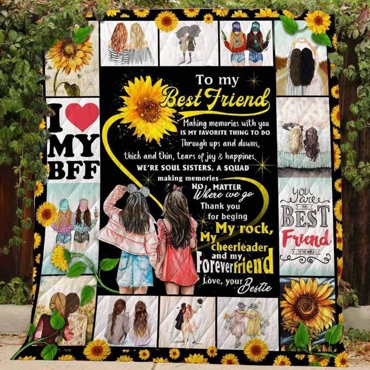 Personalized Bestie To My Bestie A Squad Making Memories Quilt Blanket Great Customized Gifts For Perfect Gifts For Bestfriend