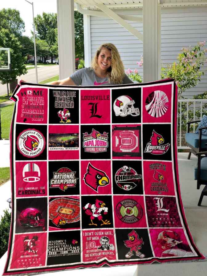 Personalized Custom Name – Louisville Cardinals Quilt Blanket Fan Made