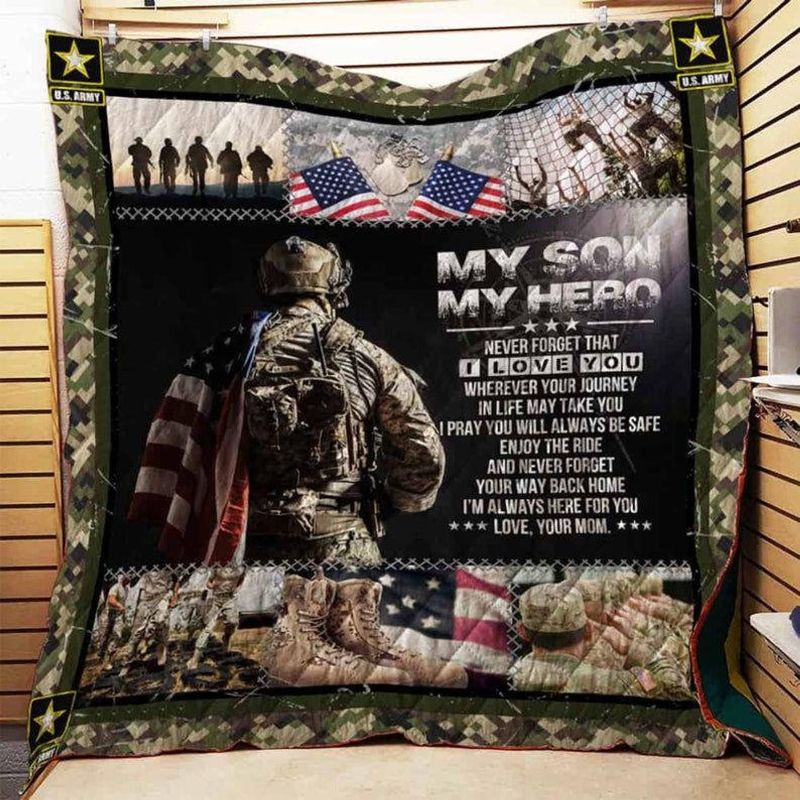 Personalized Military To My Son From Mom Never Forget That I Love You Quilt Blanket Great Customized Gifts For