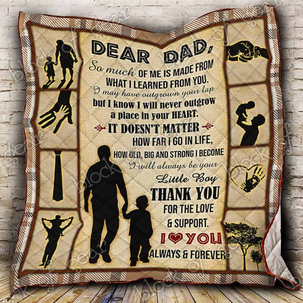 Personalized To My Dad From Kids Thank You For The Love And Support Quilt Blanket Great Customized Gifts For Perfect Gifts For Family