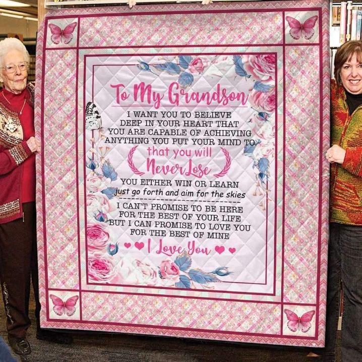 Personalized To My Grandson Quilt Blanket I Can Promise To Love You For The Rest Of Mine Great Customized Blanket Gifts For