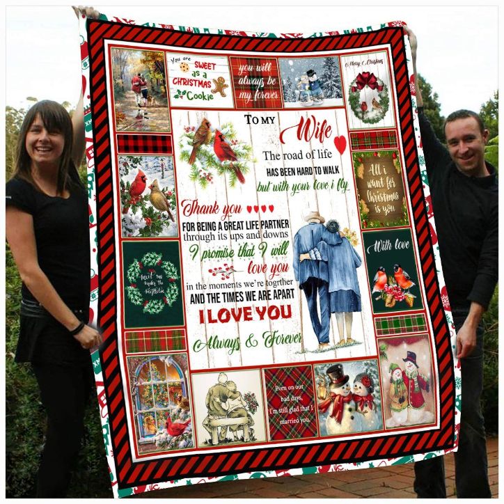 Personalized To My Wife From Husband I Love You Always And Forever Quilt Blanket Great Customized Gifts For Wedding Valentine’s Day