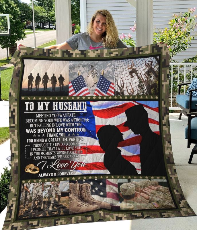 Personalized Us Army To My Husband I Love You Always And Forever Quilt Blanket Great Customized Blanket Gifts For