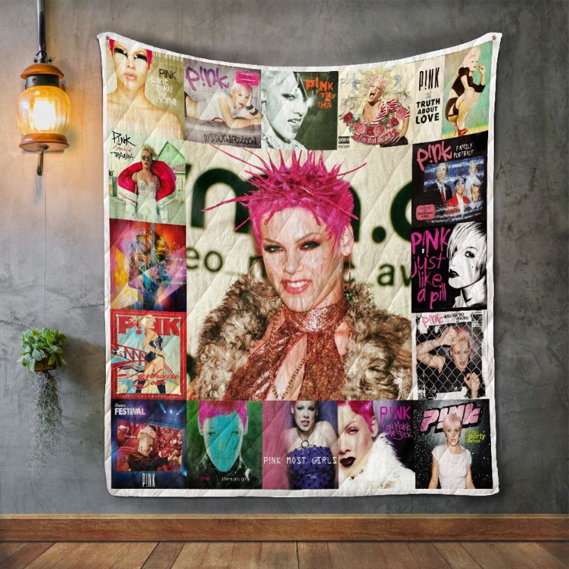 Pink 2 Album Covers Quilt Blanket