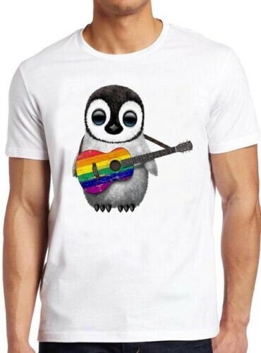 Playing Guitar Cool Baby Penguin Pride Month Unisex T-Shirt