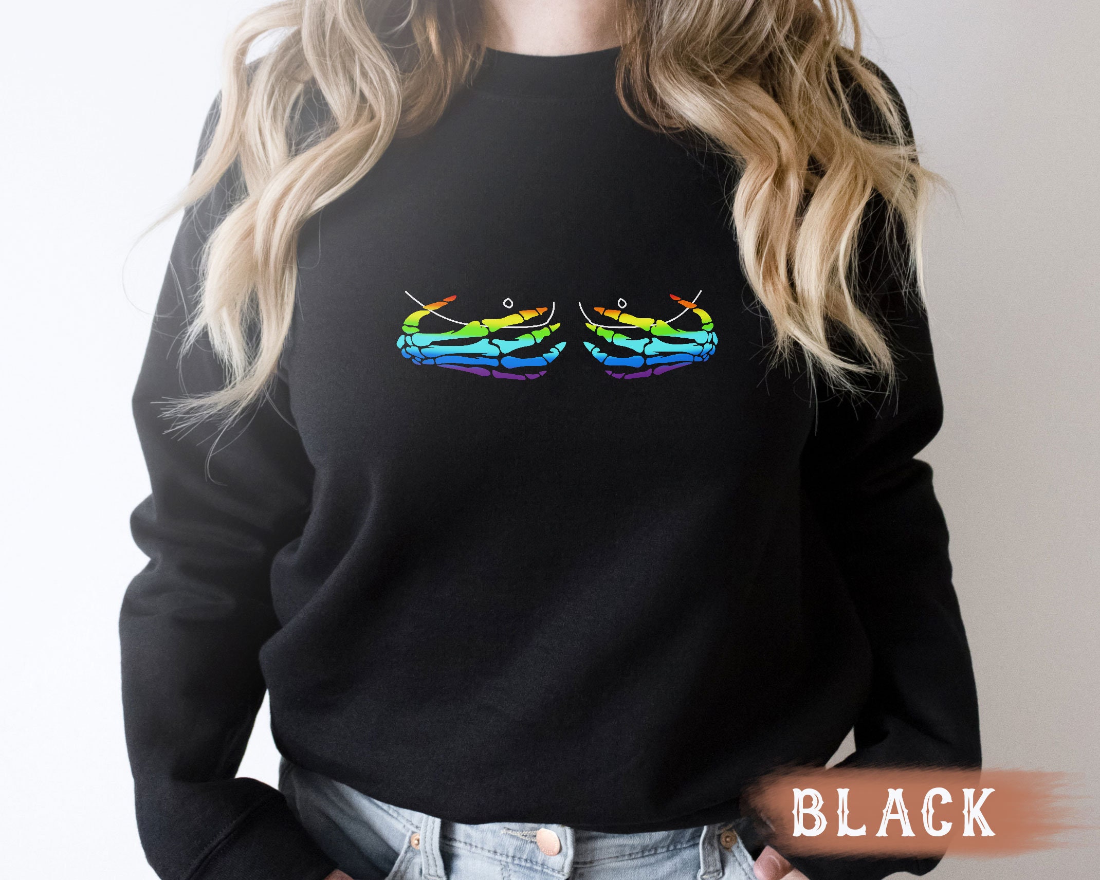 Pride Lgbtq Skeleton Hand Pride Month Unisex Sweatshirt