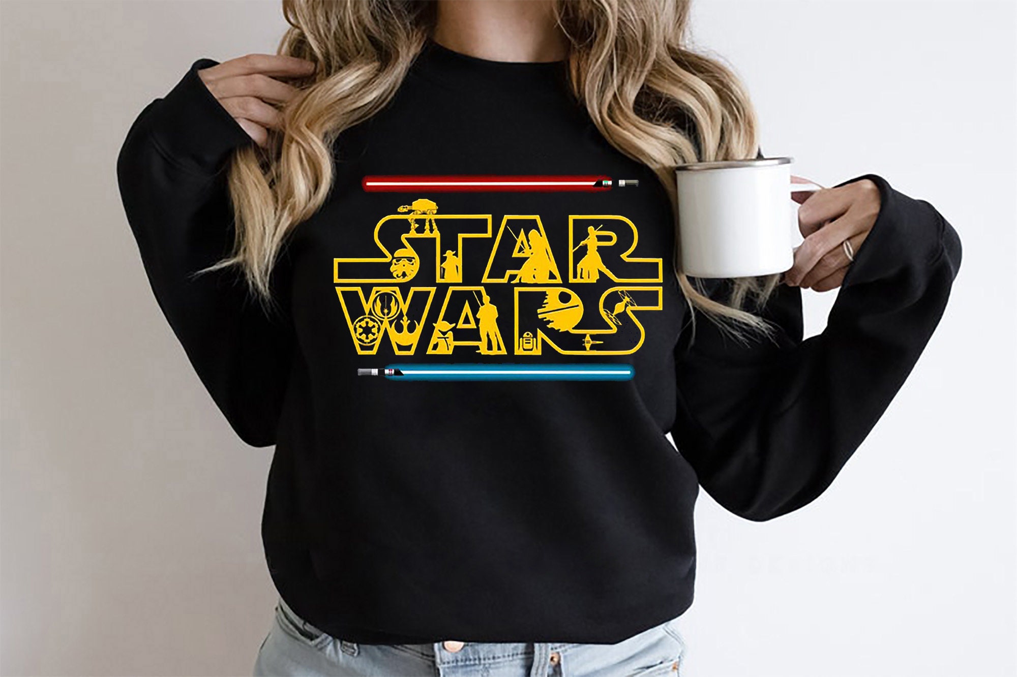 Princess Leia Baby Yoda Disney Star Wars Unisex Sweatshirt