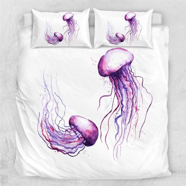 Purple Jellyfish Cotton Bedding Sets