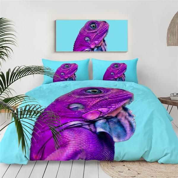 Purple Lizard Cotton Bedding Sets