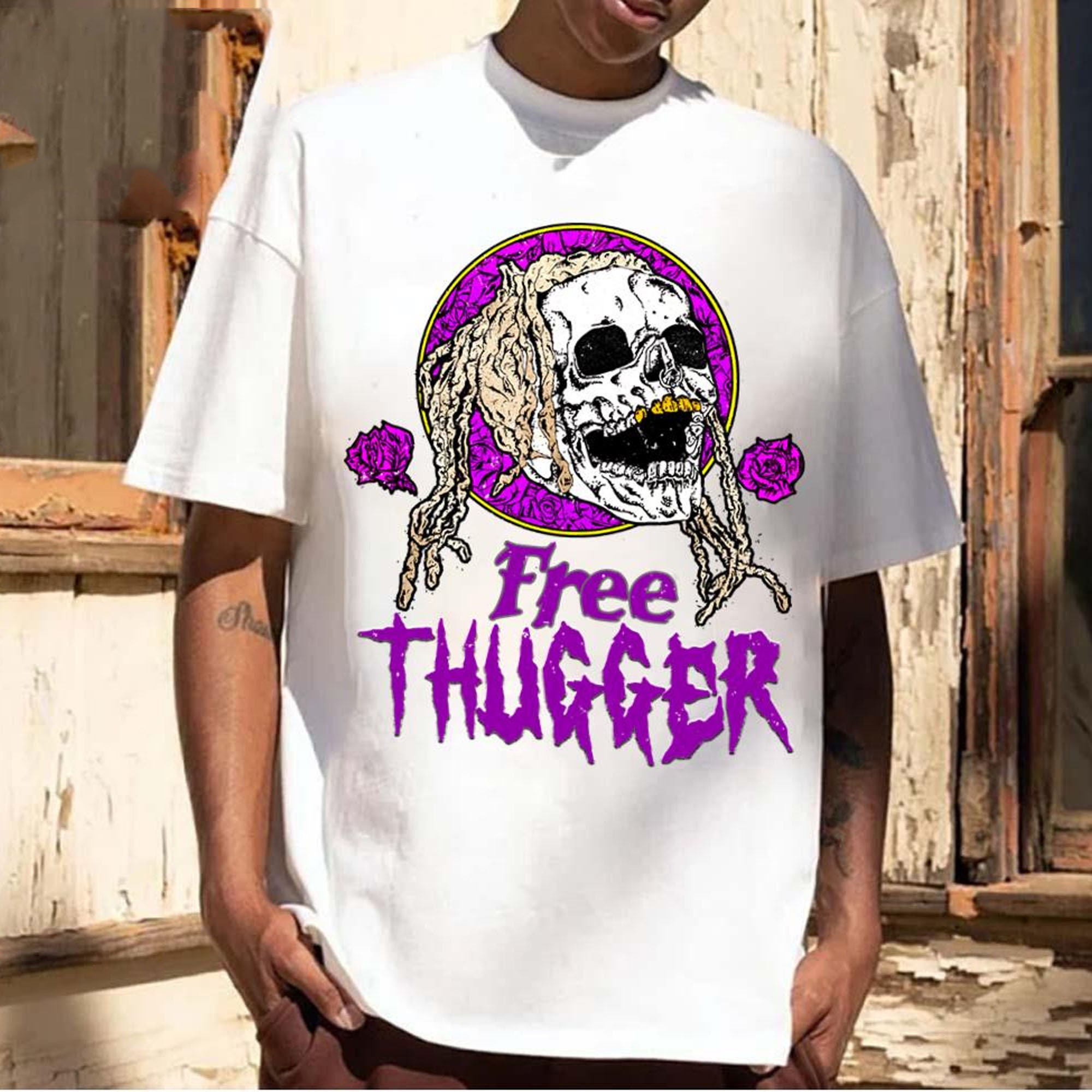 Purple Skull Art Free Thugger Young Thug Unisex Sweatshirt