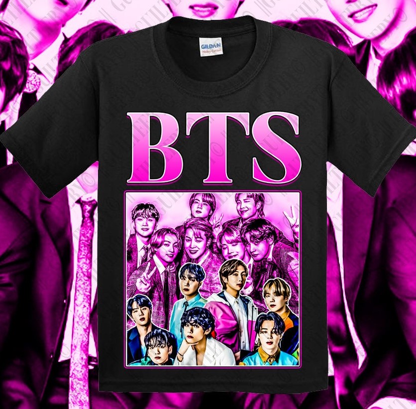 Purple Vintage 90s Graphic Bts K-Pop Band Unisex T-Shirt