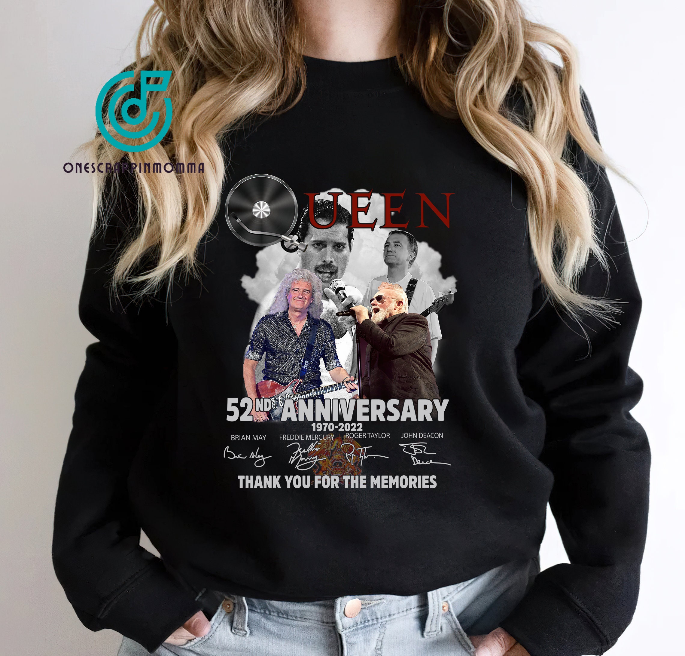 Queen 52nd Anniversary 1970 2022 Thank You For The Memories Signatures Rock Band Unisex Sweatshirt