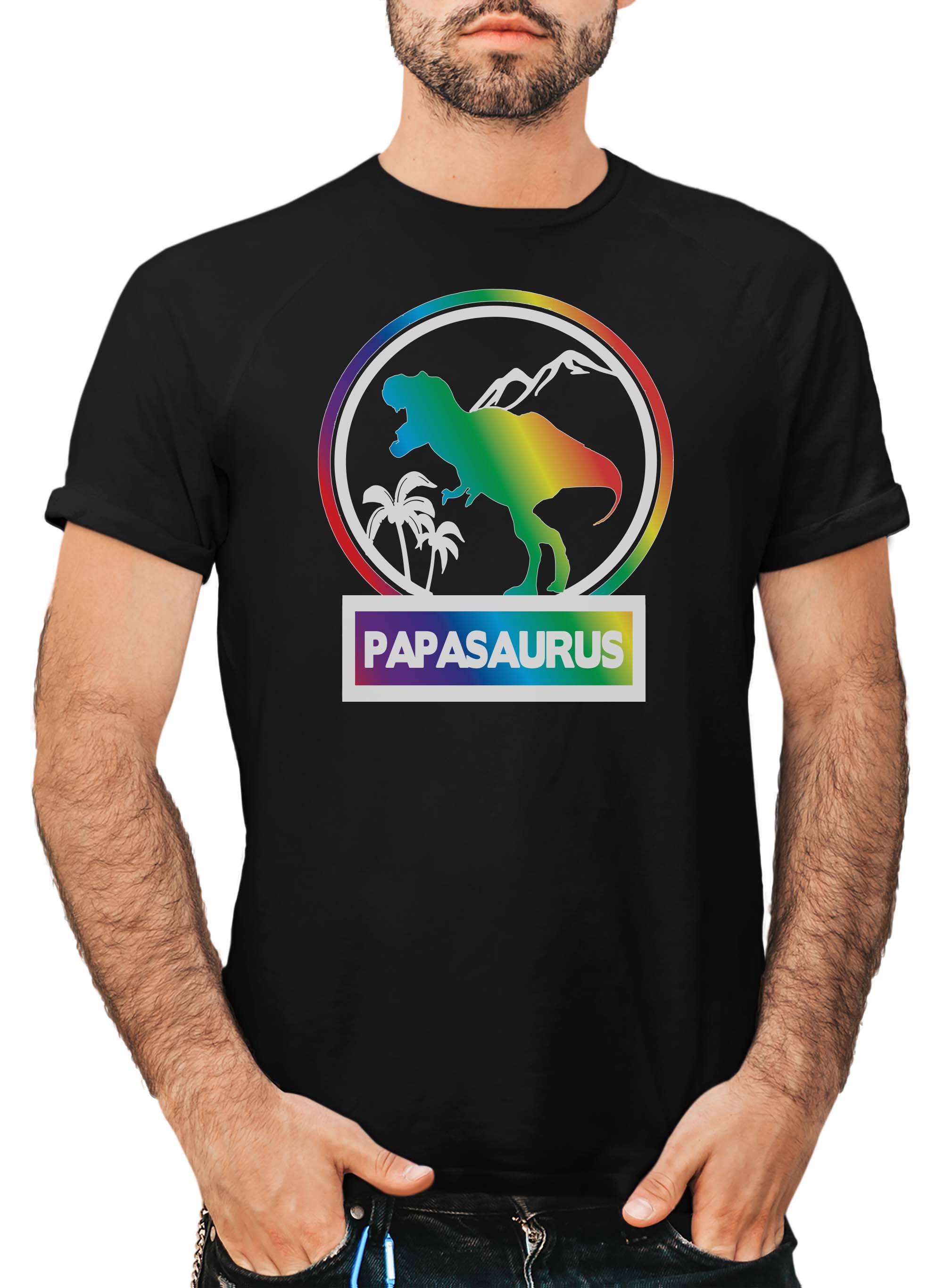 Rainbow Papasaurus Father’s Day Unisex Shirt