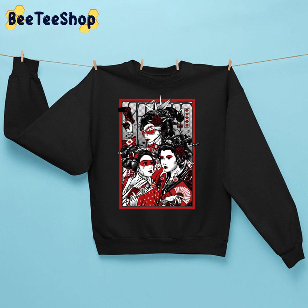 Red Black Art Geisha Unisex Sweatshirt