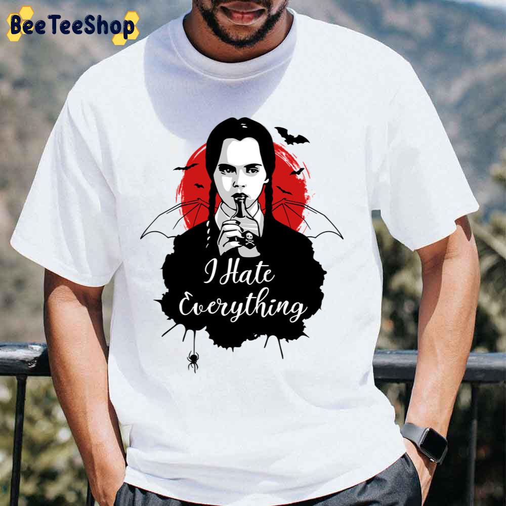 Red Moon I Hate Everyone Addams Wednesday Unisex T-Shirt