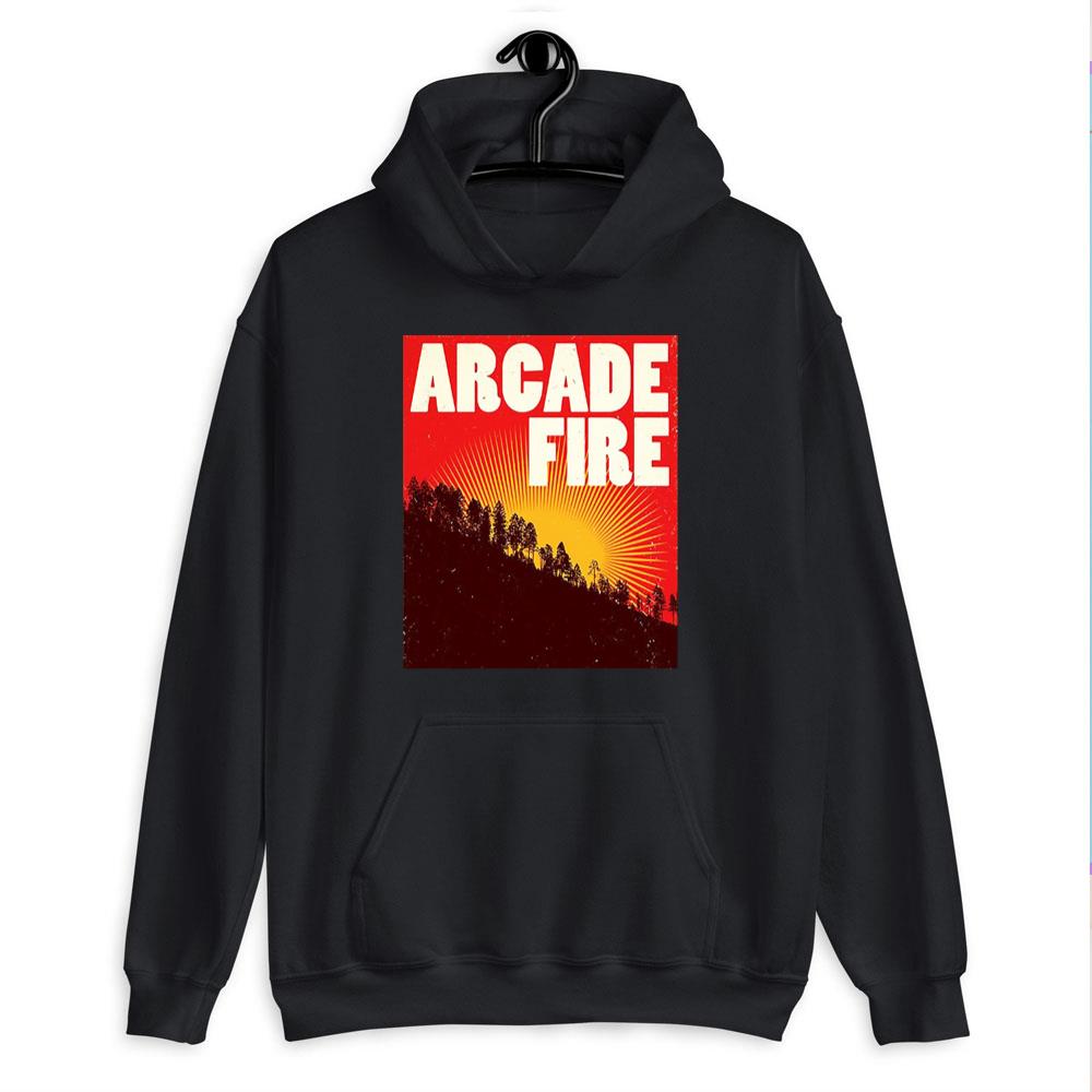 Red Retro Art Arcade Fire Band Unisex T-Shirt