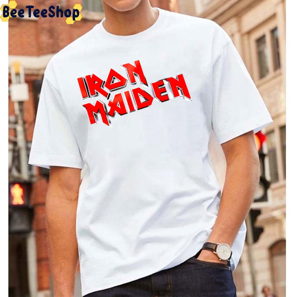 Red Retro Art Logo Iron Maiden Band Unisex T-Shirt