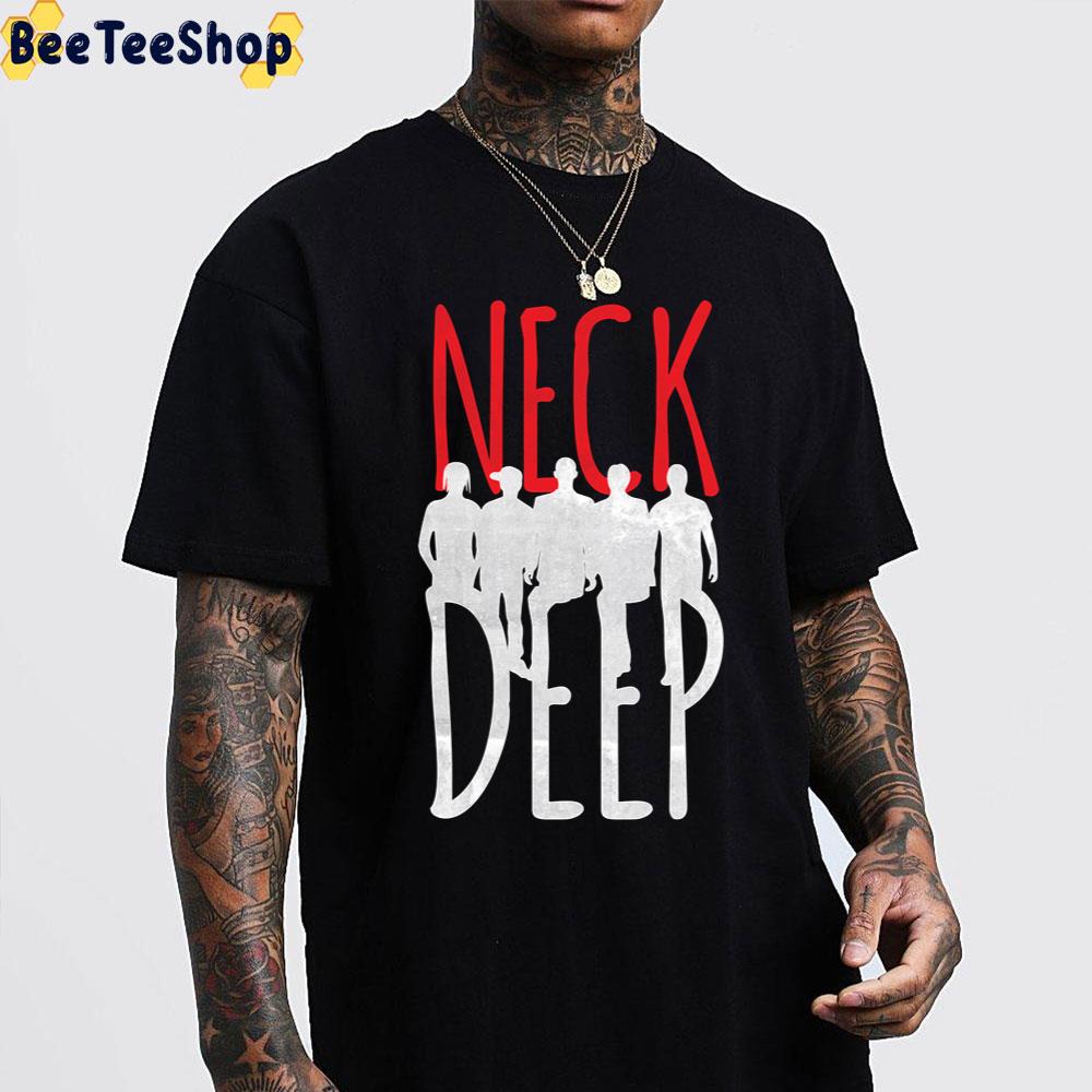 Red White Art Neck Deep Band Unisex T-Shirt