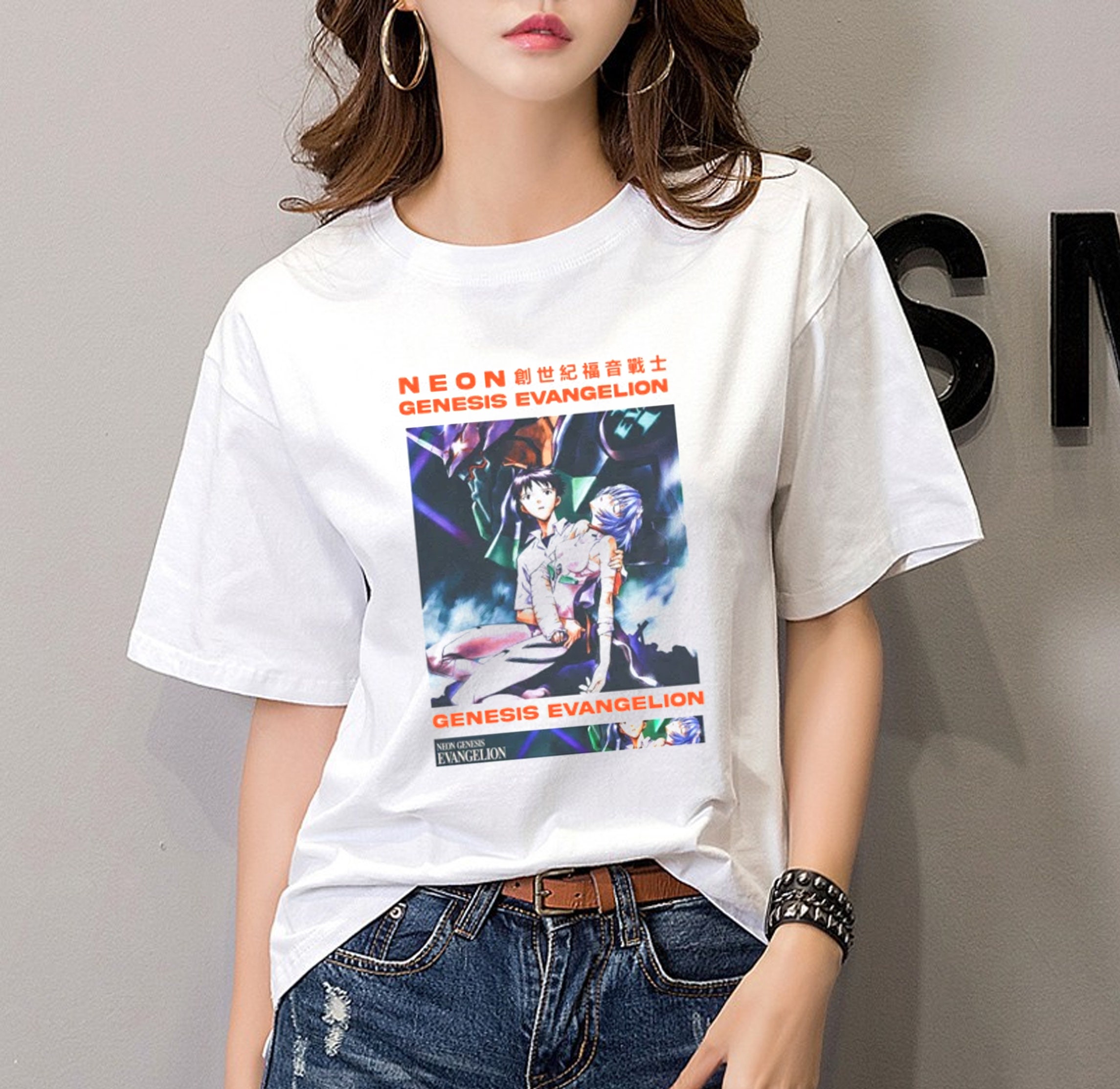 Rei Ayanami X Shinji Ikari Vintage Neon Unisex T-Shirt