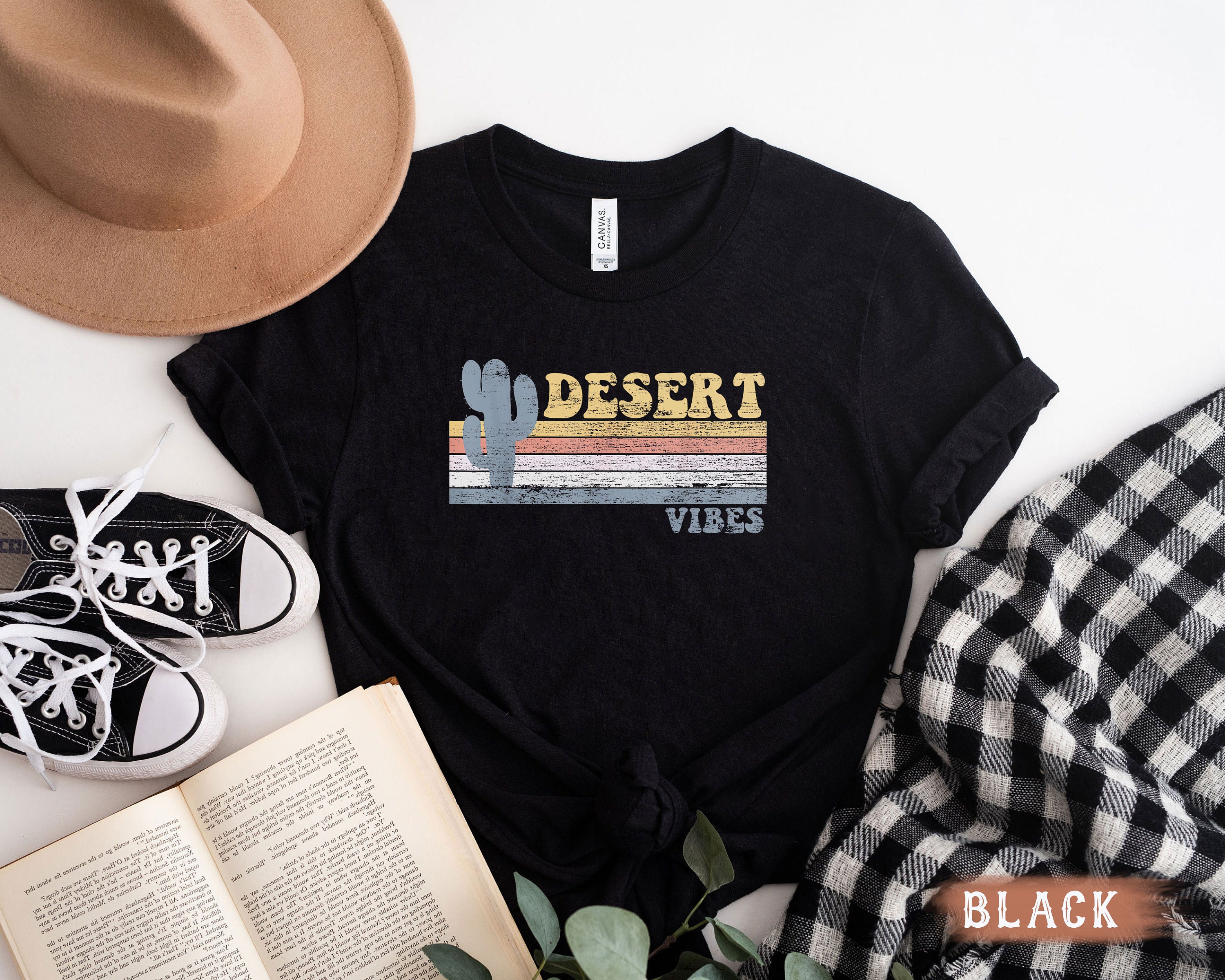 Retro Desert Vibes Cactus Western Graphic Unisex T-Shirt