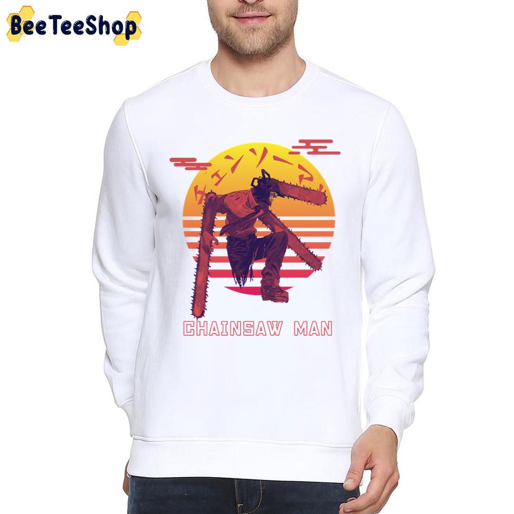 Retro Sunset Chainsaw Man Unisex T-Shirt