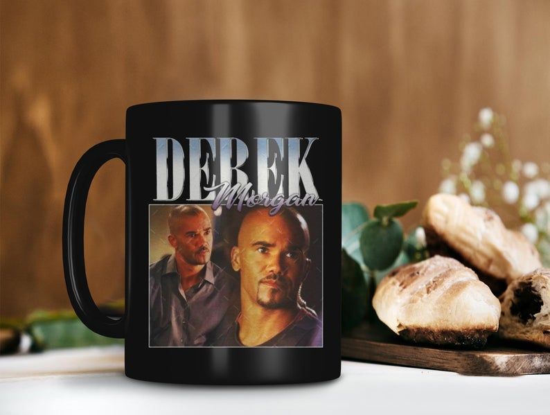 Retro Vintage Derek Morgan Mug Shemar Moore Mug Criminal Minds Tv Series Mug Premium Sublime Ceramic Coffee Mug Black