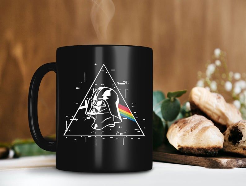 Retro Vintage Mug Darth Side Of Pink Floyd Star Wars Lover Mug Darth Vader Lover Mug Pink Floyd Mug Premium Sublime Ceramic Coffee Mug Black