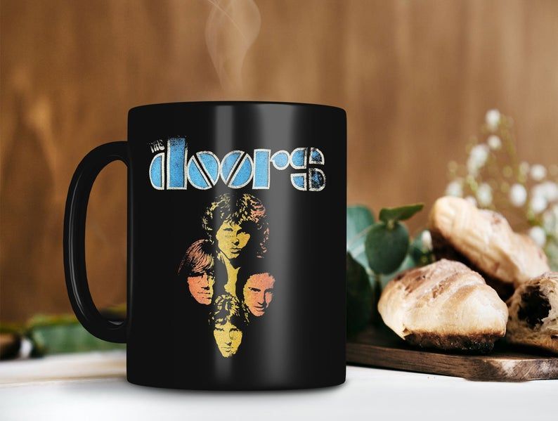 Retro Vintage Mug The Doors Rock Band Mug Rock ‘n Roll Band Mug Premium Sublime Ceramic Coffee Mug Black