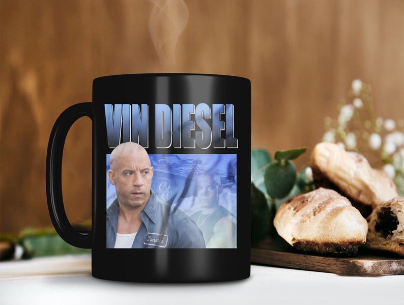 Retro Vintage Mug Vin Diesel Mug Dominic Dom Toretto Mug Fast And The Furious Mug Premium Sublime Ceramic Coffee Mug Black