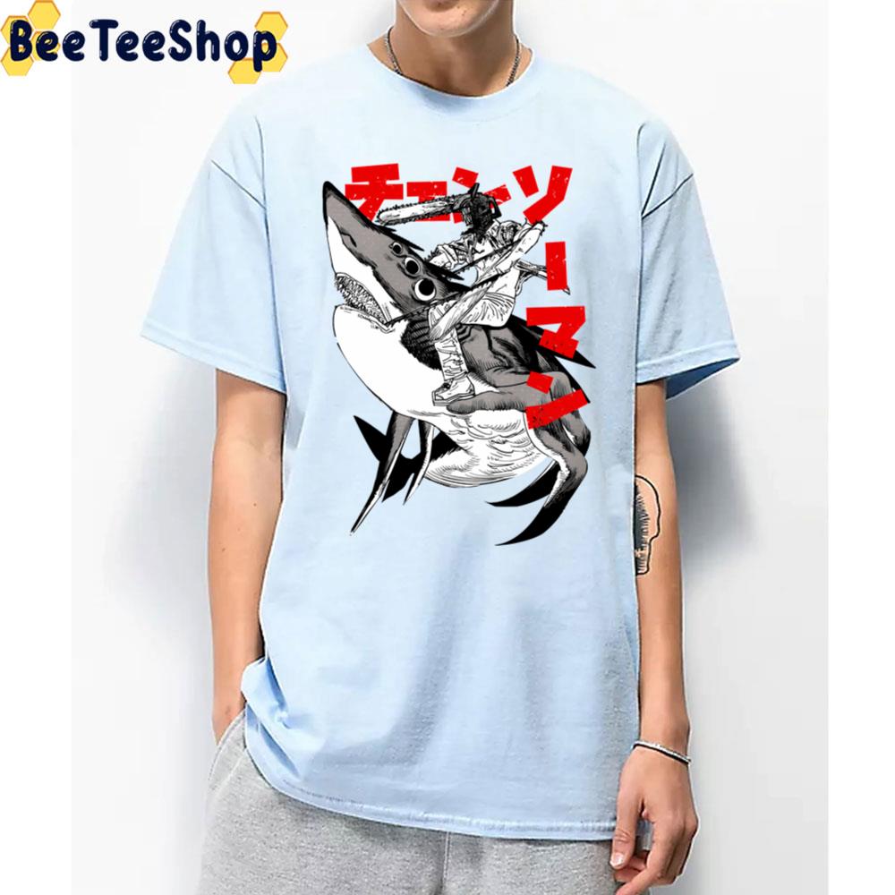 Riding Shark Chainsaw Man Unisex T-Shirt