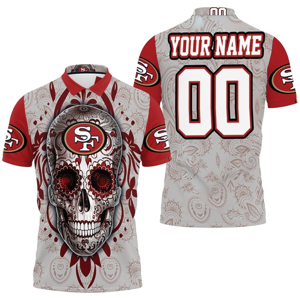 San Francisco 49ers Sugar Skull For Fans 3d Personalized Polo Shirt All Over Print Shirt 3d T-shirt