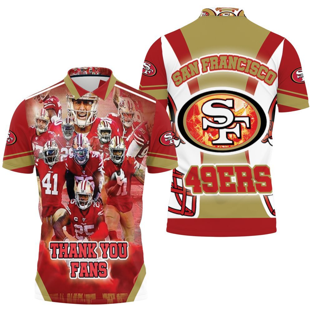 San Francisco 49ers Super Bowl 2021 Nfc West Division Thank You Fans Polo Shirt All Over Print Shirt 3d T-shirt