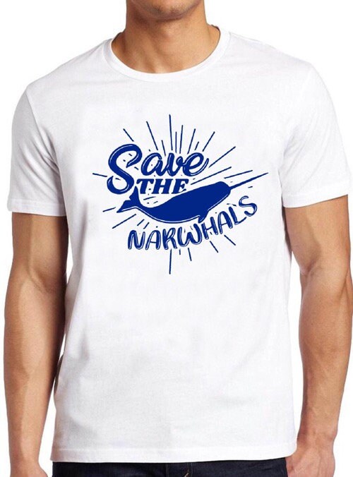 Save The Narwhals Blue Art Unisex T-Shirt