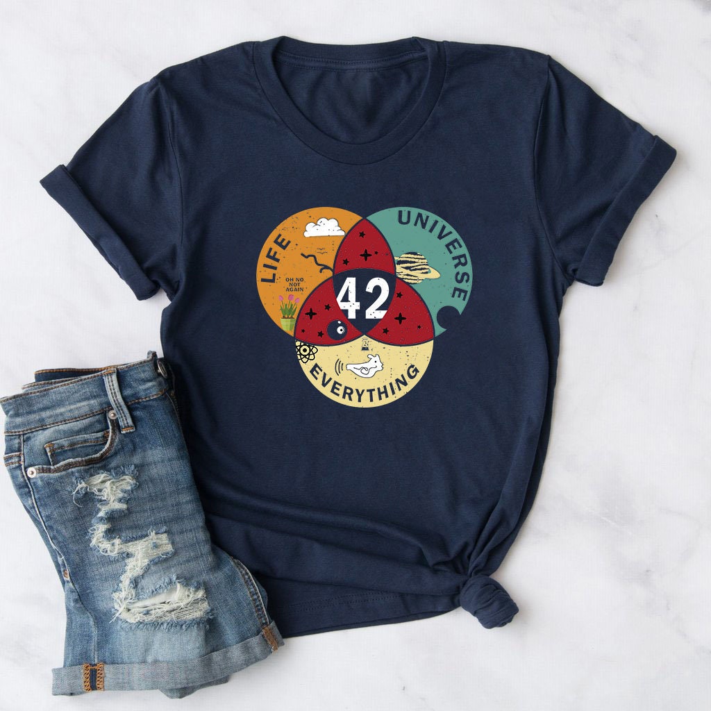 Science 42 The Answer To Life The Universe And Everything Venn Diagram Life Unisex T-Shirt