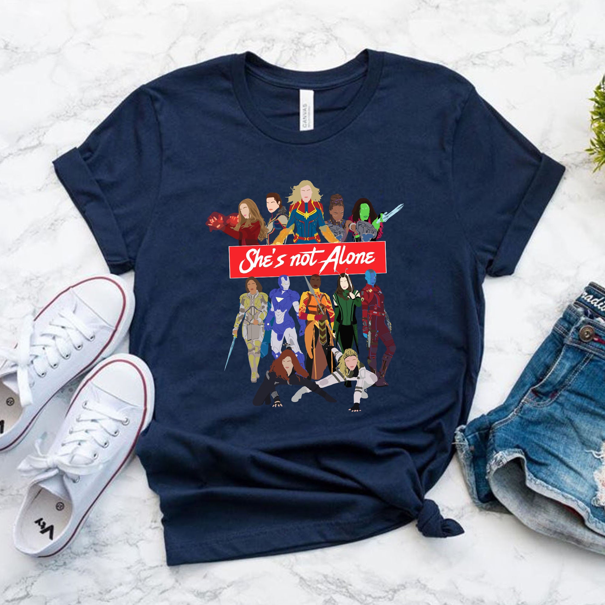 She Is Not Alone Avengers Women Of Marvel Unisex T-Shirt