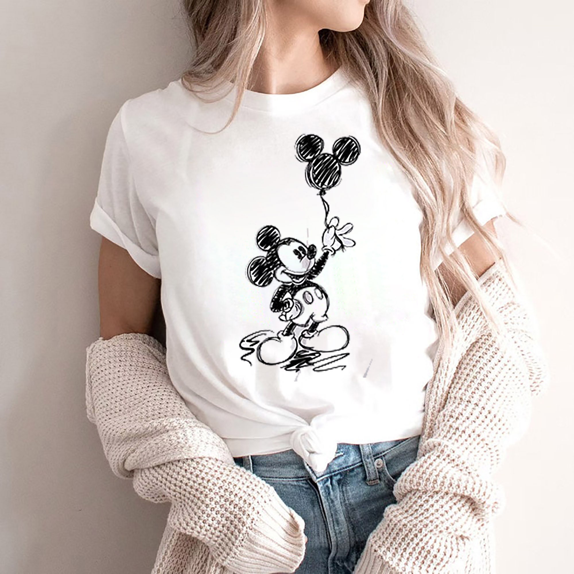 Sketch Mickey Disney Balloon Unisex T-Shirt