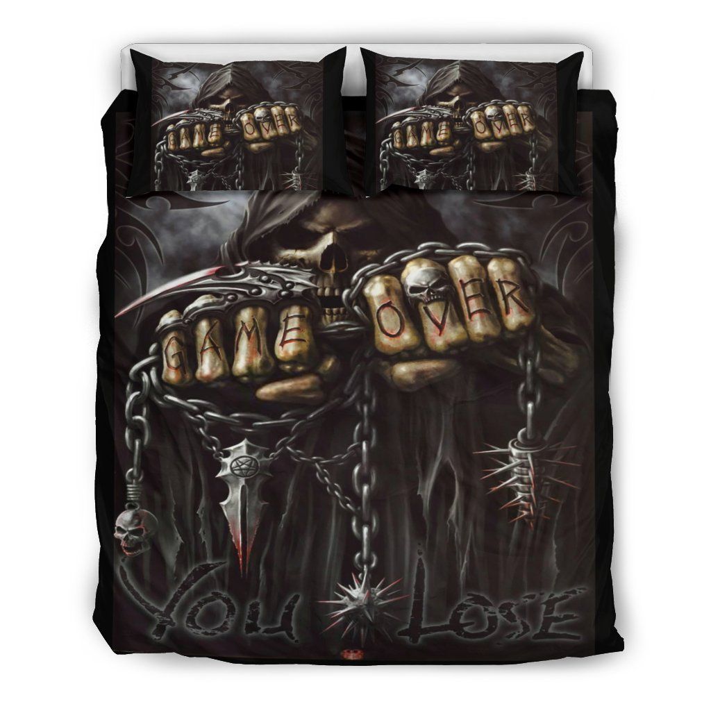 Skull Game Over You Lose Cotton Bedding Sets