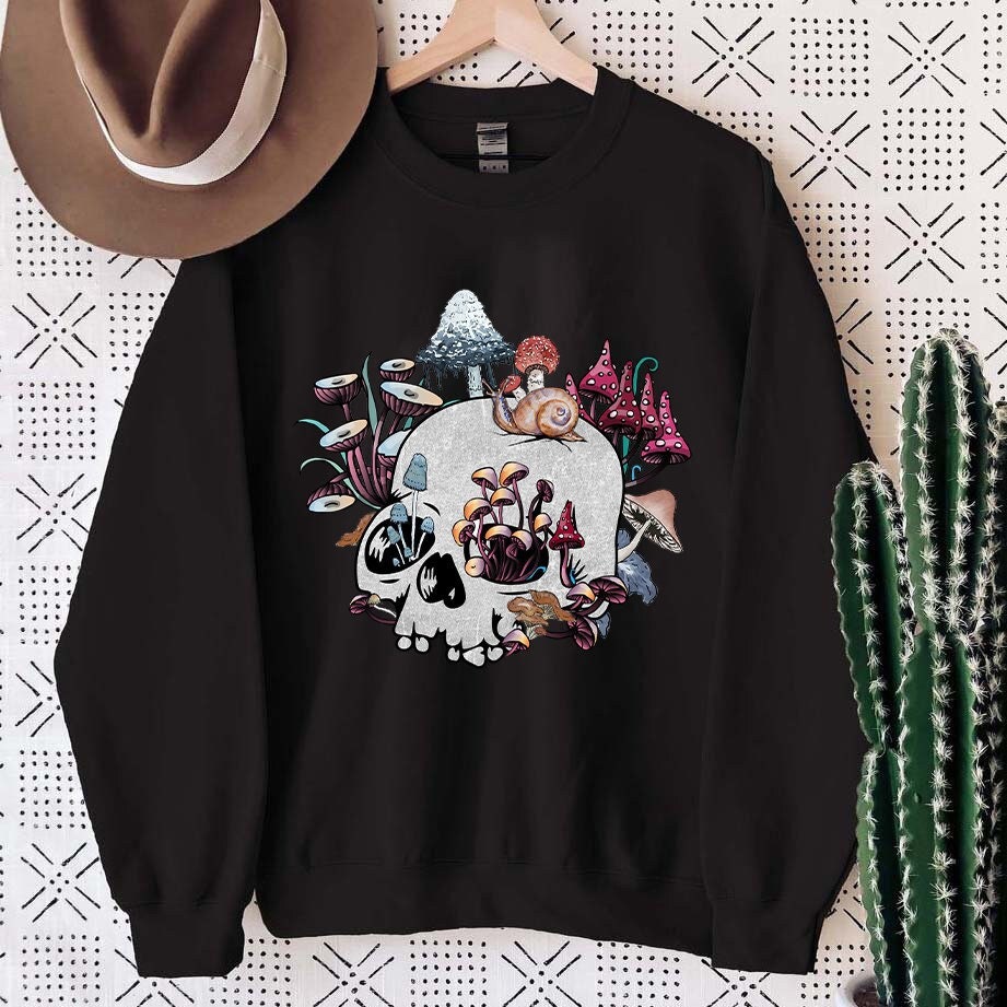 Skull Mushroom Vintage Art Unisex Sweatshirt