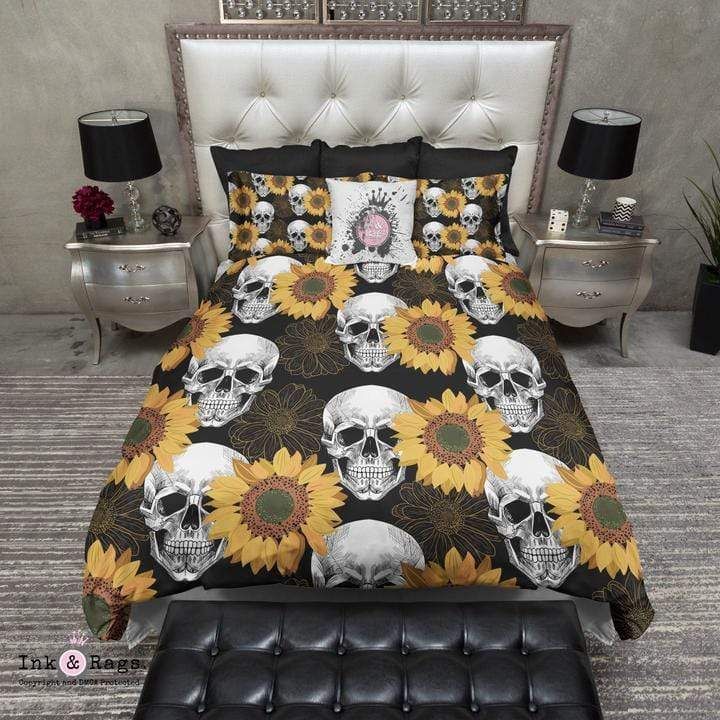 Skull Sunflower Bedding Set (&amp Pillowcases)