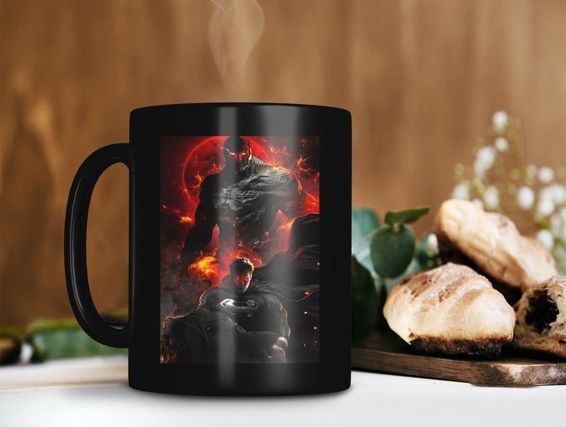 Snyder Cut Justice League Black Superman Mug Dc Comic Lover Gift Justice League Premium Sublime Ceramic Coffee Mug Black