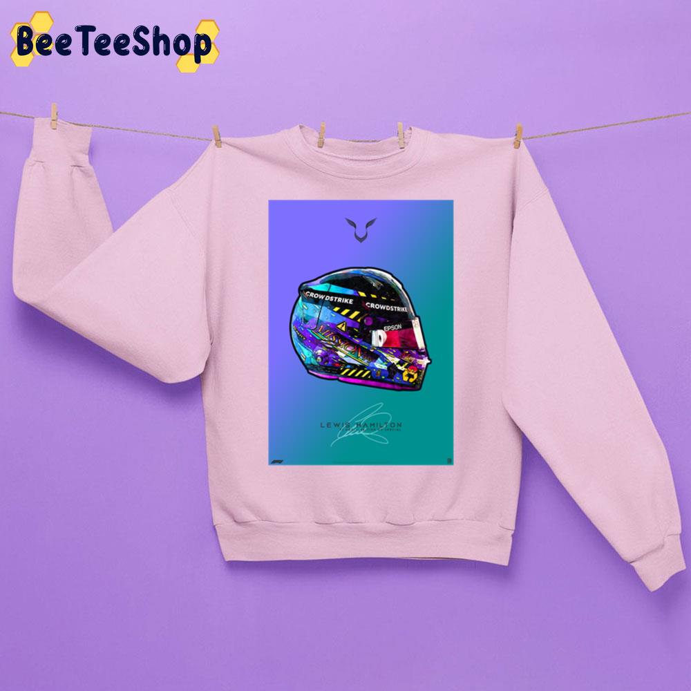 Special British Gp Mercedes Crash Helmet Artwork Lewis Hamilton Racing Unisex Sweatshirt