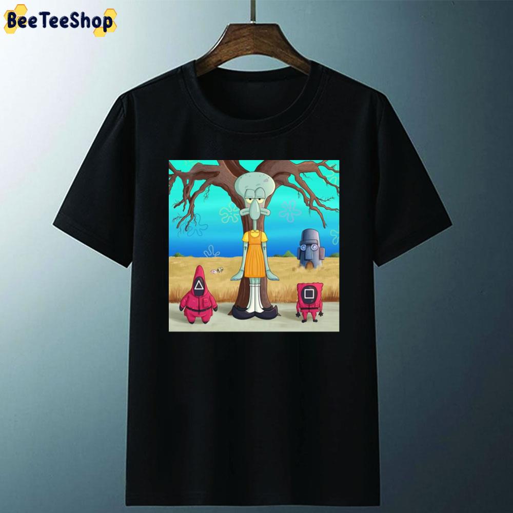 Spongebob Patrick Star And Squidward On Squid Game Unisex T-Shirt