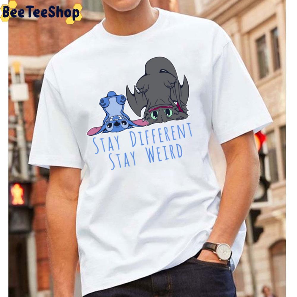 Stay Different Stay Weird Stitch And Toothless Unisex T-Shirt