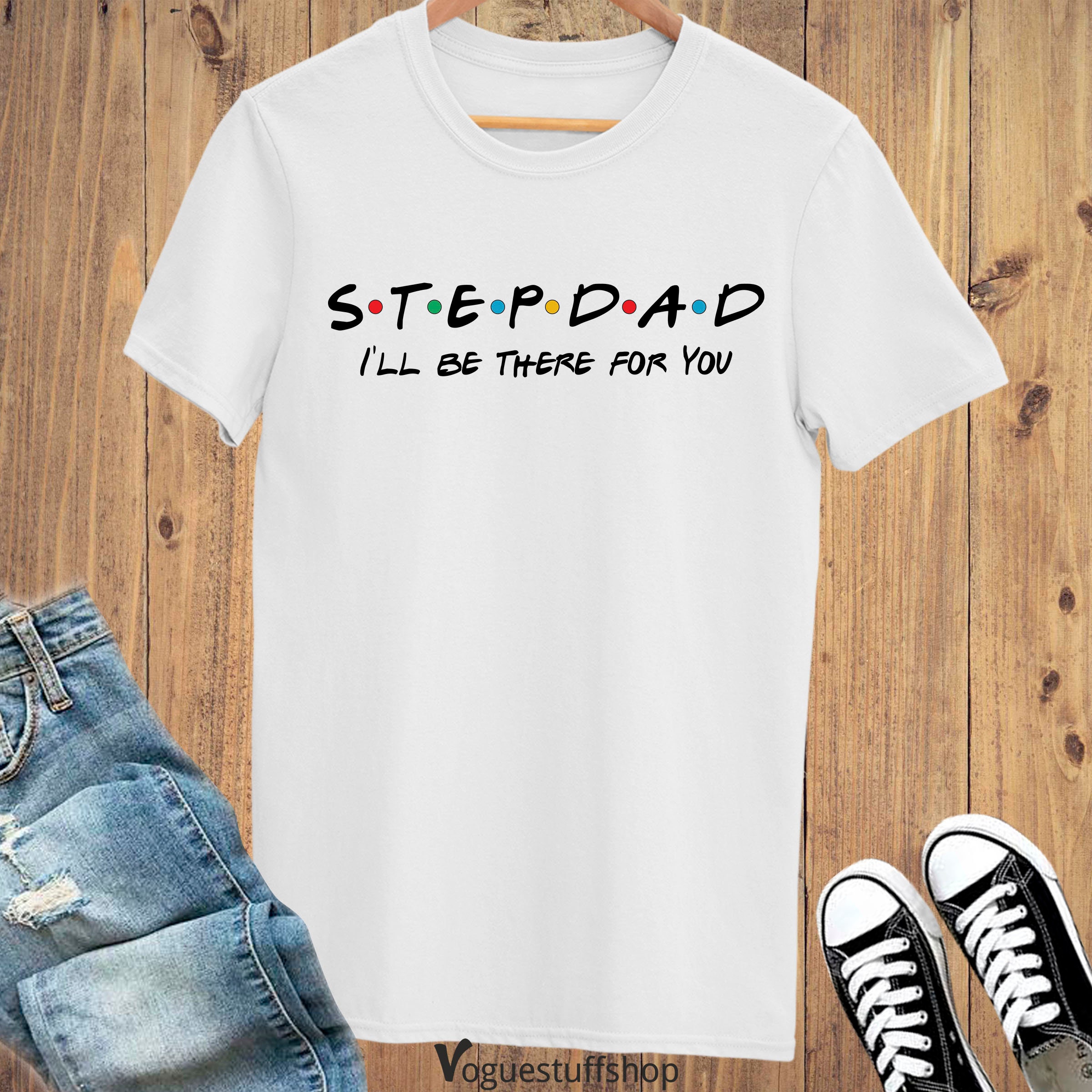 Step Dad Friends Theme Papa Dad Father’s Day Unisex T-Shirt