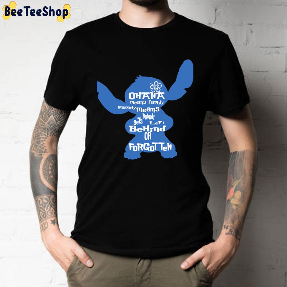 Stitch Ohana Means Family Art Text Unisex T-Shirt