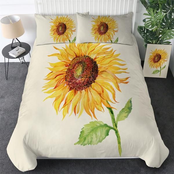 Sunflower Painting Cotton Bedding Sets