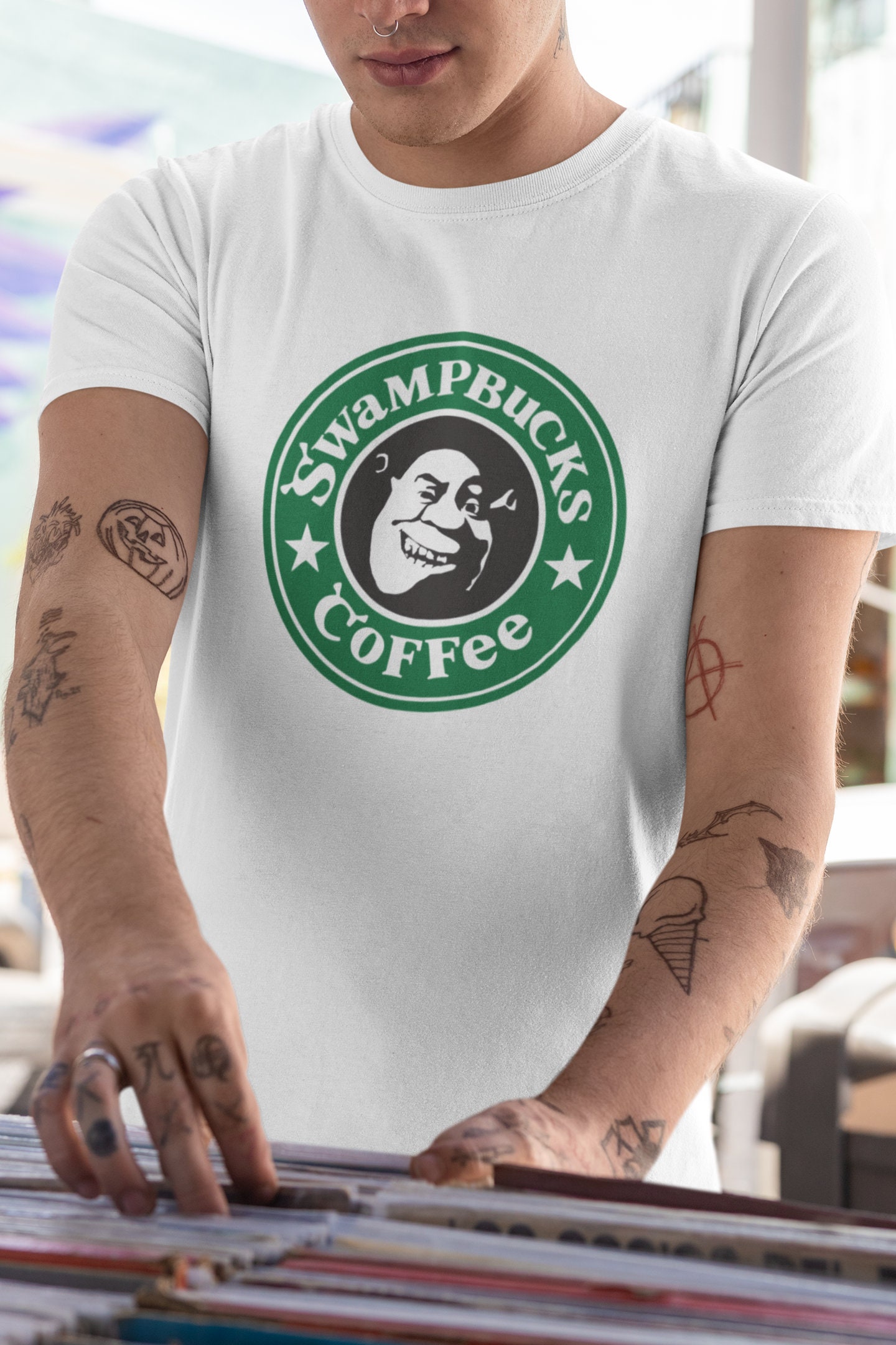 Swampbucks Coffee Funny Shrek Unisex T-Shirt