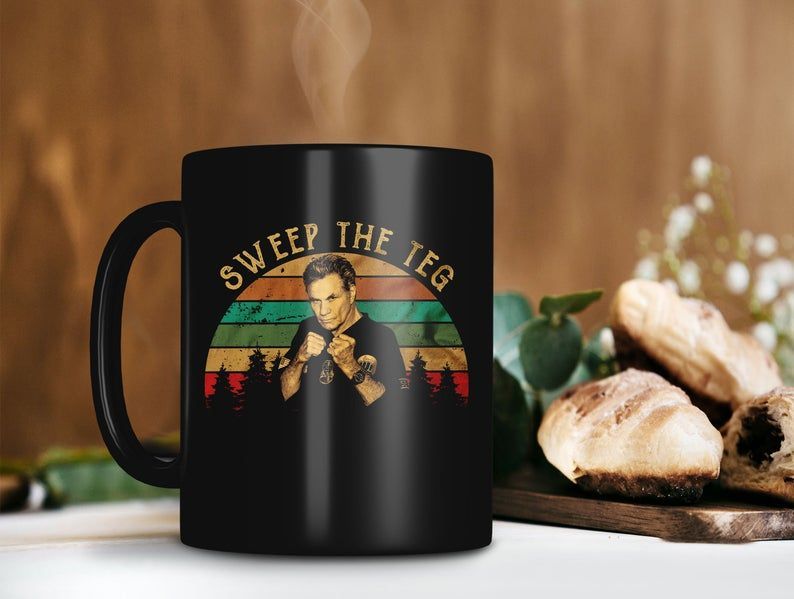 Sweep The Teg John Kreese Mug Martin Kove Mug Cobra Kai Mug Karate Kid Mug Retro Vintage Mug Premium Sublime Ceramic Coffee Mug Black