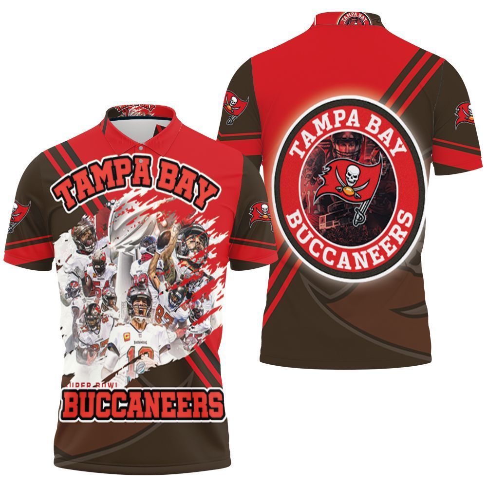 Tampa Bay Buccaneers Super Bowl Champions 2021 3d Polo Shirt Jersey All Over Print Shirt 3d T-shirt